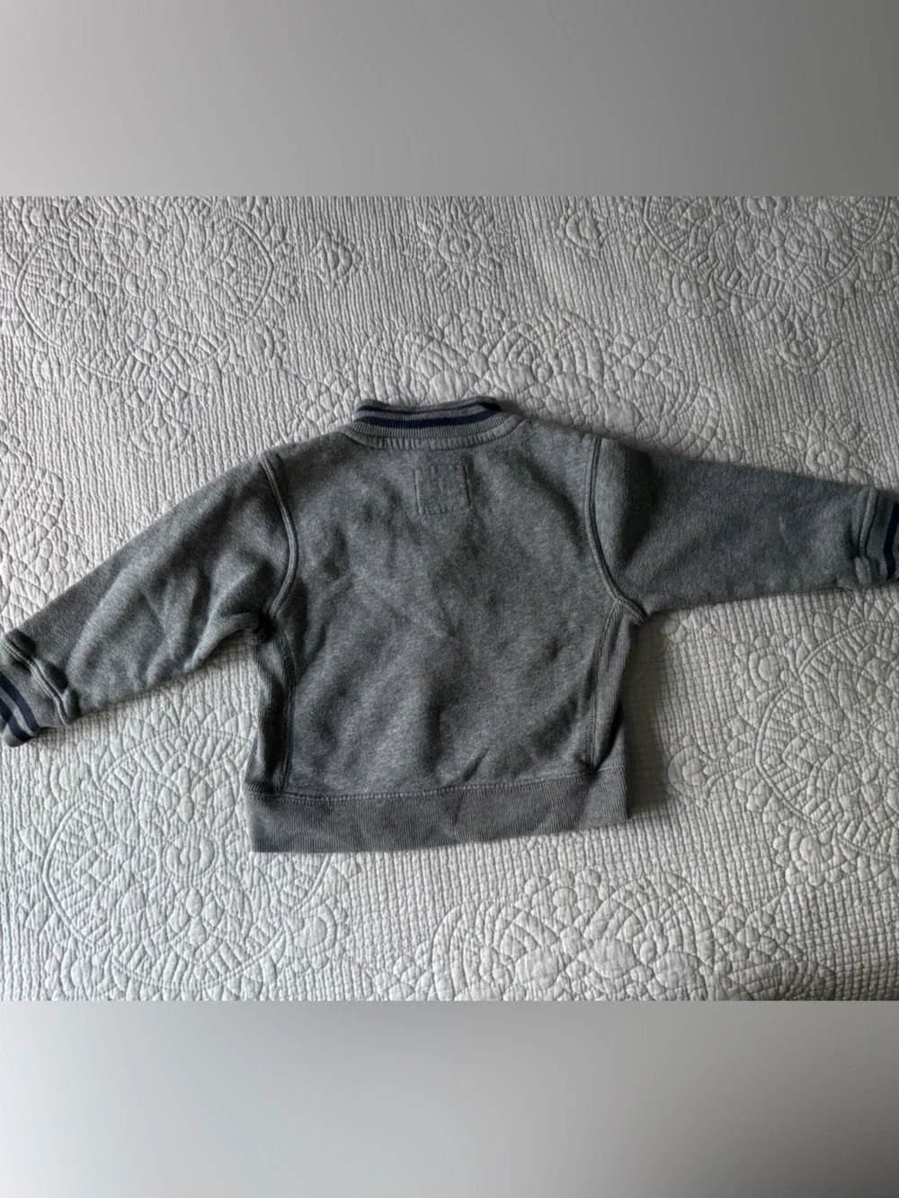 OshKosh B'gosh Gray Pullover Sweatshirt with Navy Trim